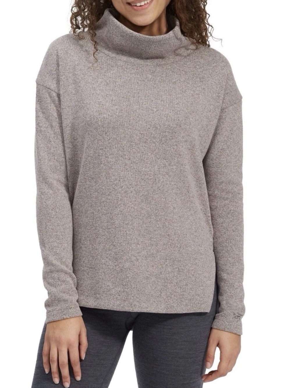 Arc'teryx Estella Mock Neck Alpenex Fleece Sweater Women's L Dark Verra Heather